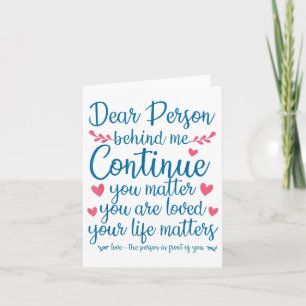 Person Behind Me Suicide Prevention & Depressi Card