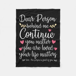 Person Behind Me Suicide Prevention & Depressi Fleece Blanket