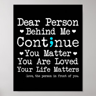 Person Behind Me Suicide Prevention & Depressi Poster