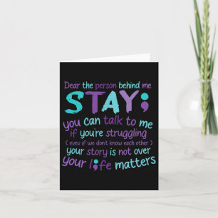 Person Behind Me Suicide Prevention And Depression Card