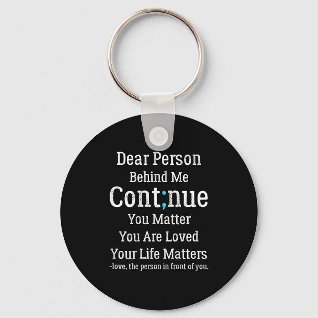 Person Behind Me Suicide Prevention And Depression Key Ring (Front)
