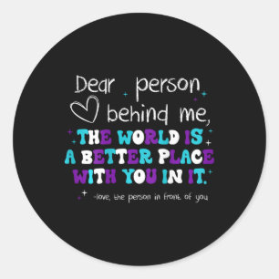 Person Behind Me Suicide Prevention Depression Awa Classic Round Sticker