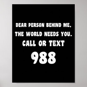 Person Behind Me - Suicide Prevention Hotline 988 Poster