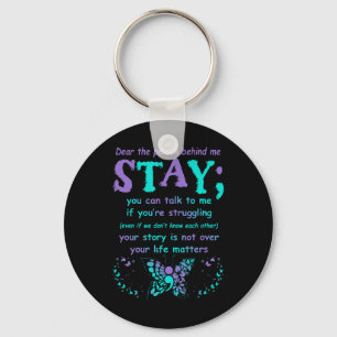 Person Behind Suicide Prevention Depression Awaren Key Ring