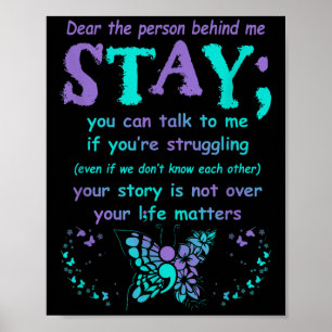 Person Behind Suicide Prevention Depression Awaren Poster