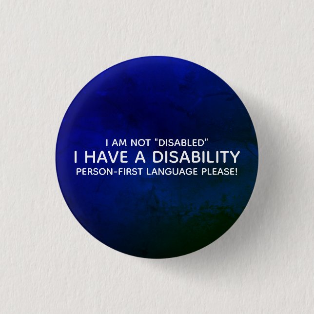 Person First Disability 3 Cm Round Badge (Front)