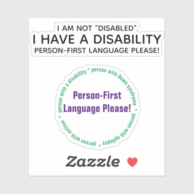 Person-first Disability Custom-Cut Vinyl Sticker (Sheet)