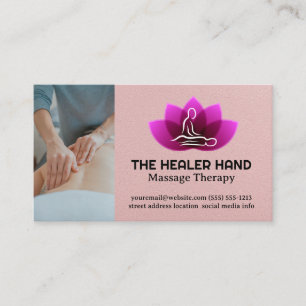 Person Getting Massage Salon Logo Business Card