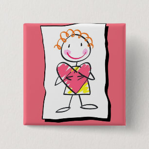 Person Holding Heart Valentine's Day Button