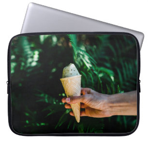 Person holding ice cream laptop sleeve