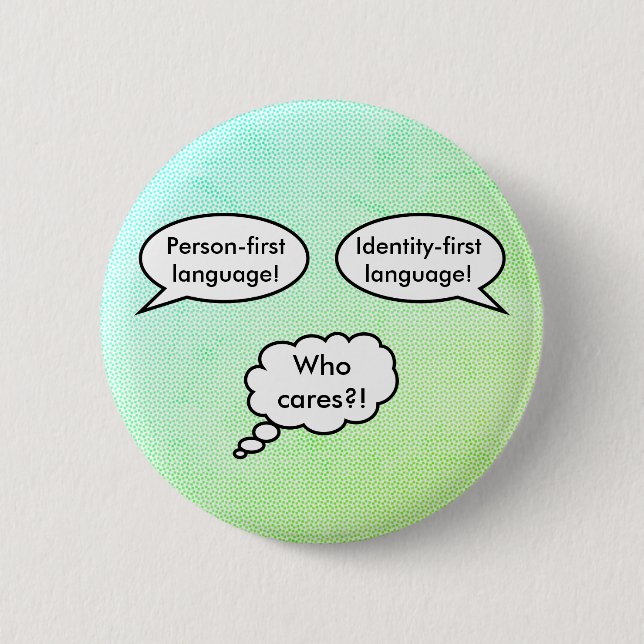 Person Identity Speech Bubbles Button (Front)