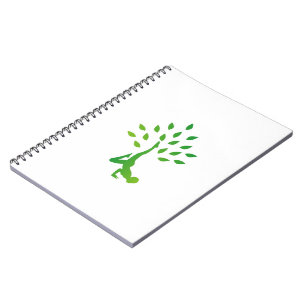 Person in yoga pose forming a healthy tree notebook