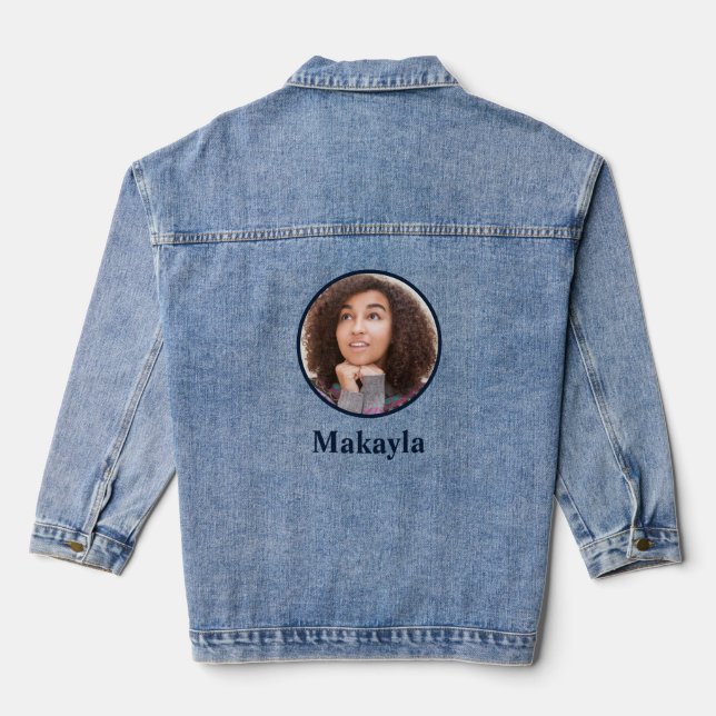 Person Name Photo Denim Jacket (Back)
