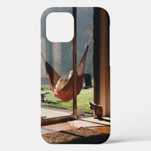 Person on brown swing iPhone 12 case