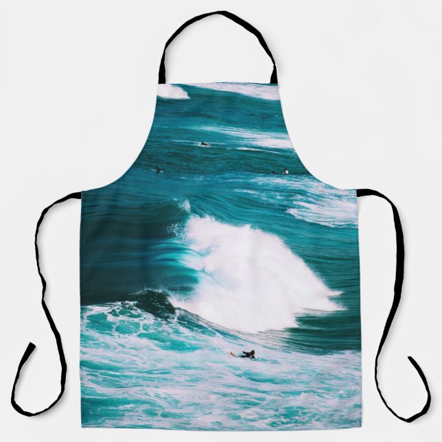 Person on surfboard with ocean waves apron (Front)