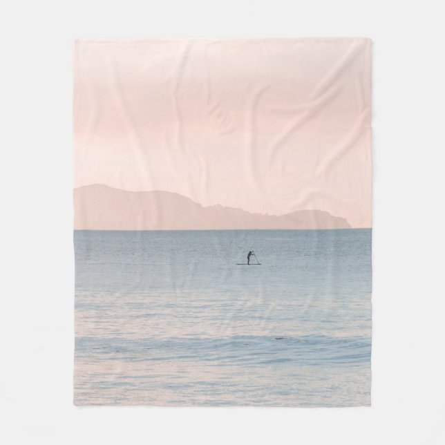 PERSON PADDLE BOARDING FLEECE BLANKET (Front)