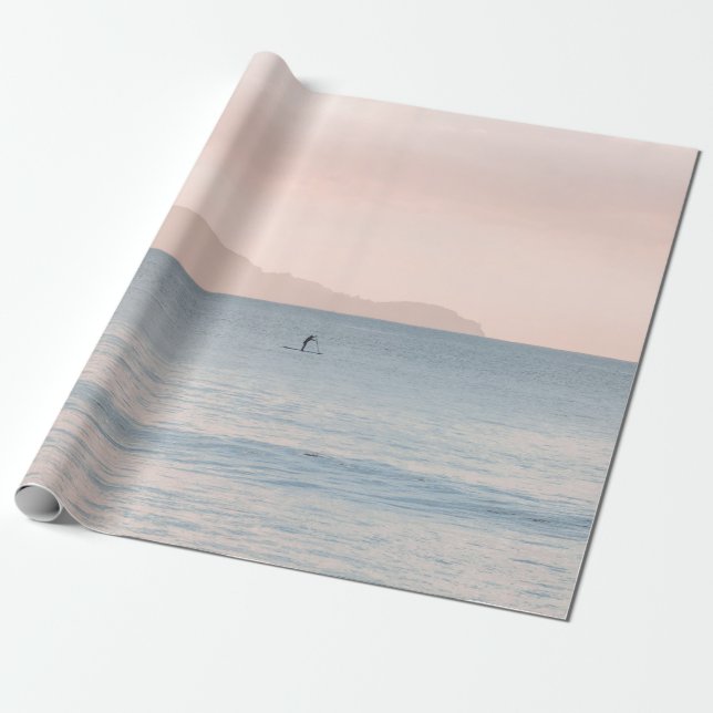 PERSON PADDLE BOARDING WRAPPING PAPER (Unrolled)