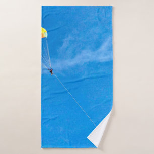 Person paragliding outdoors bath towel