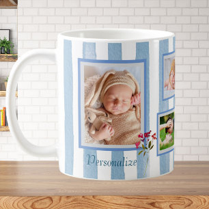 PERSON PET TRAVEL STRIPES EASY 6 PHOTO COLLAGE    COFFEE MUG