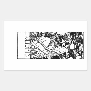 Person Reading In Garden Bookplate Sticker