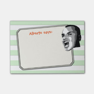 Person Shouting on Pastel Green Stripes any Colour Post-it Notes