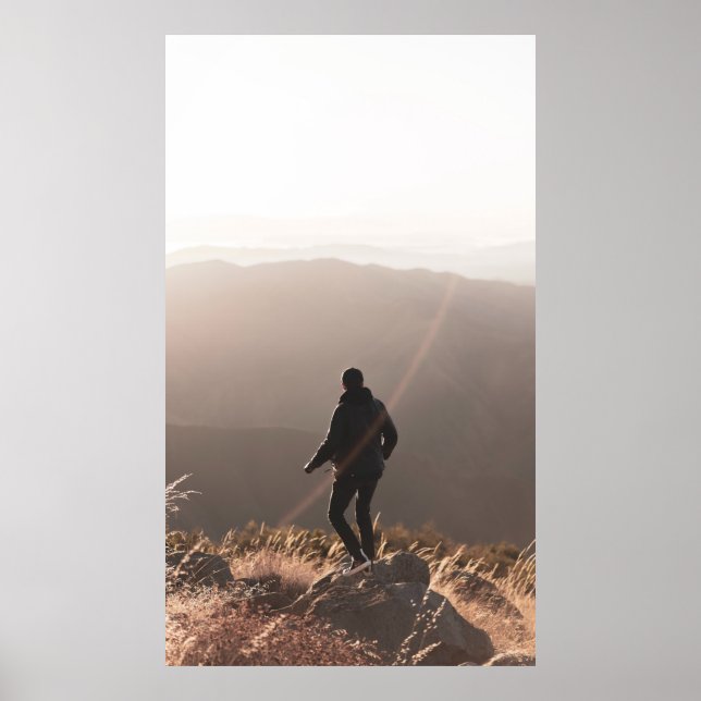 Person standing on rock poster (Front)
