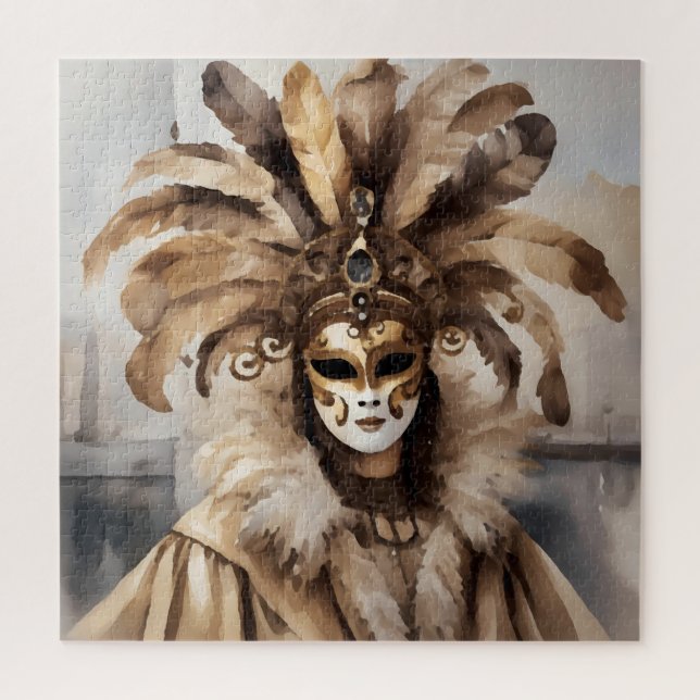 Person wearing Venetian mask Jigsaw Puzzle (Vertical)