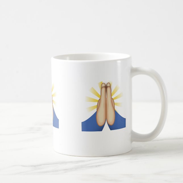 Person With Folded Hands Emoji Coffee Mug (Right)