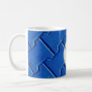 Person with wheelchain marked on purple pavement coffee mug