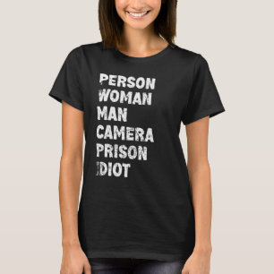 Person Woman Man Camera Prison Idiot Retro Vintage T-Shirt