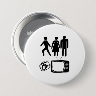 Person Woman Man Camera TV 7.5 Cm Round Badge