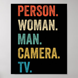 Person Woman Man Camera Tv Cognitive Test Trump Poster