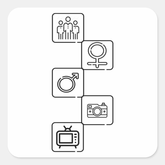 Person Woman Man Camera TV Donald Trump Cognitive  Square Sticker (Front)