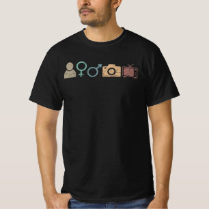 Person Woman Man Camera TV Symbol and icon T-Shirt
