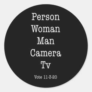 Person Woman Man Camera Tv Vote 11-3 Classic Round Sticker