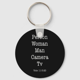Person Woman Man Camera Tv Vote 11-3 Key Ring