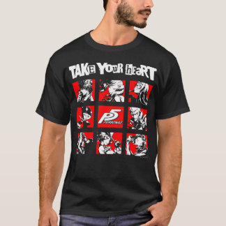 Persona 5 Take Your Heart Character Grid Rpg T-Shirt