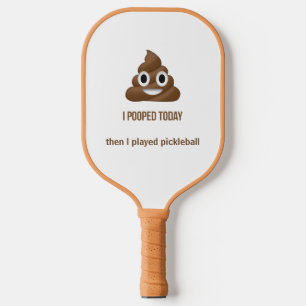 PersonaIized I Pooped Today Smiling Poo Emoji Pickleball Paddle