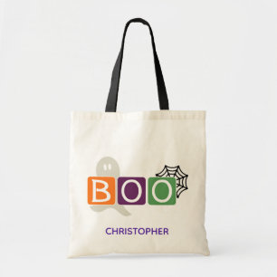 Personaized  Halloween BOO Design Tote Bag