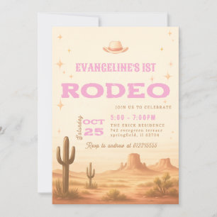 Personal 1st Rodeo Cowgirl Wild West birthday Invitation