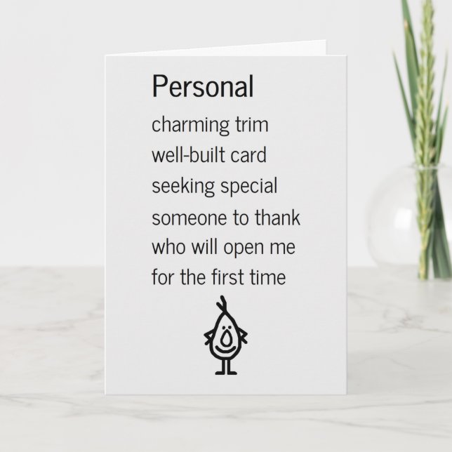Personal A Funny Thank You Poem Card (Front)
