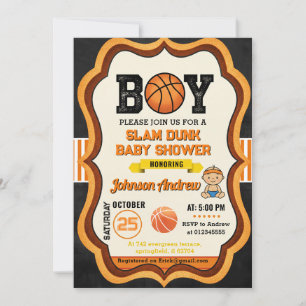 Personal All Star Basketball Baby Shower Party Invitation