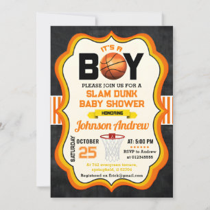 Personal All Star Basketball Baby Shower Party Invitation