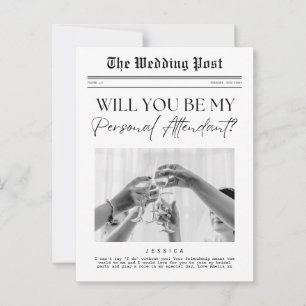 Personal Attendant proposal, Custom Newspaper Postcard