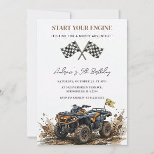 Personal ATV Boys Off-Road Birthday Invitation