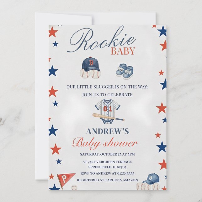 Personal Baseball Baby Shower team party Invitation (Front)