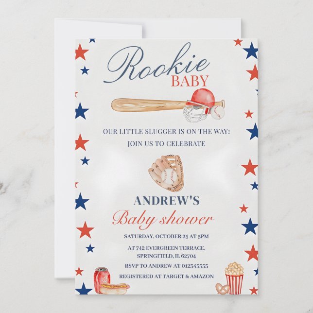 Personal Baseball Baby Shower team party Invitation (Front)
