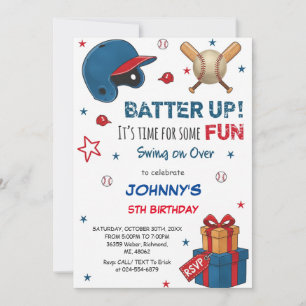 Personal Baseball Birthday Invitation
