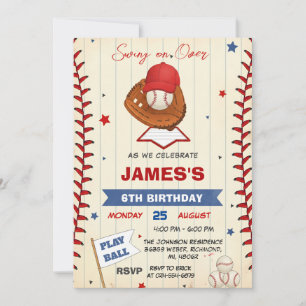 Personal Baseball Birthday Invitation with Photo
