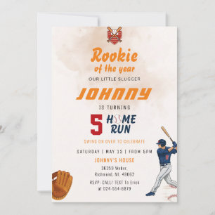 Personal Baseball Birthday Party Invitation